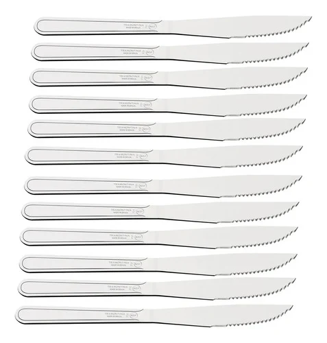 Jogo 12 Facas Churrasco Tramontina Búzios Aço Inox Prateado