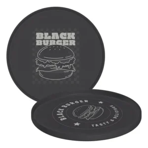 Kit 12 Pratos Rasos para Hambúrguer Polipropileno 20 Cm Cinza