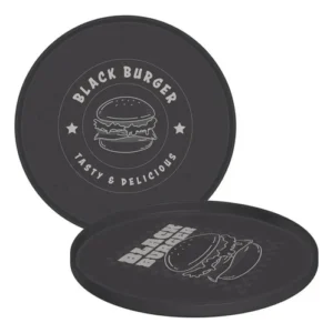 Kit 24 Pratos Servir Hambúrguer 20 Cm Plástico Resistente Cinza