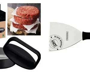 Kit Tramontina: Modelador Forma Hambúrguer Caseiro + Black Burger Preto