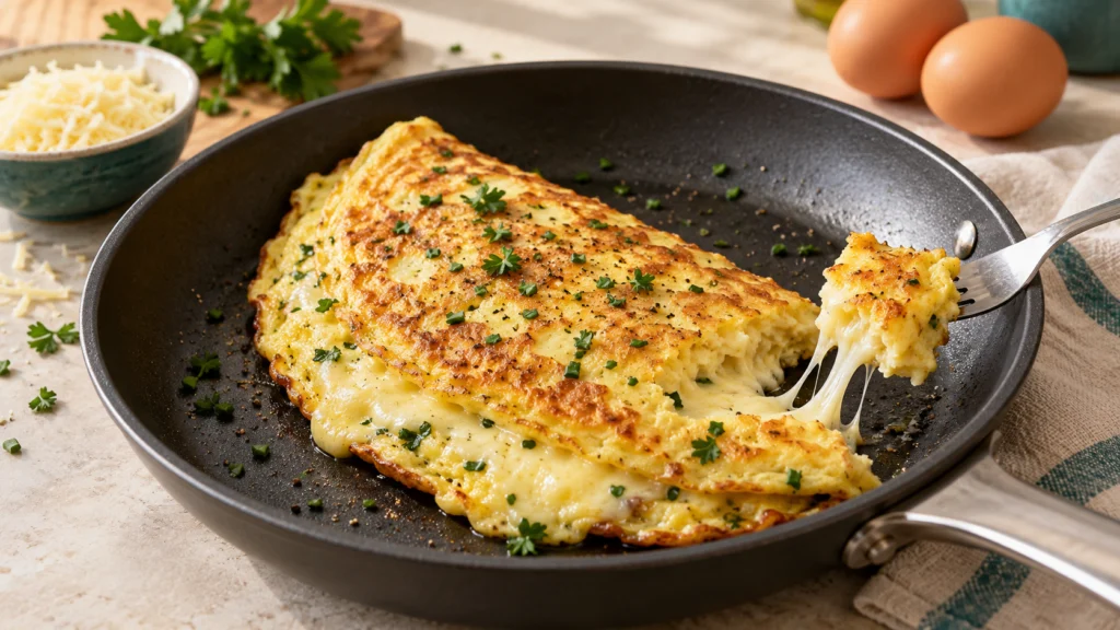Omelete de queijo, em 5 minutos