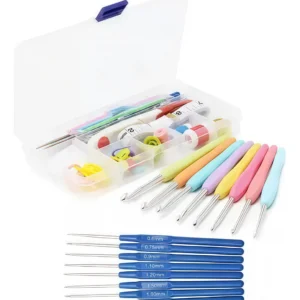 Kit Profissional de Crochê com 53 Peças – Agulhas Ergonômicas e Estojo