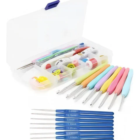 Kit Profissional de Crochê com 53 Peças – Agulhas Ergonômicas e Estojo