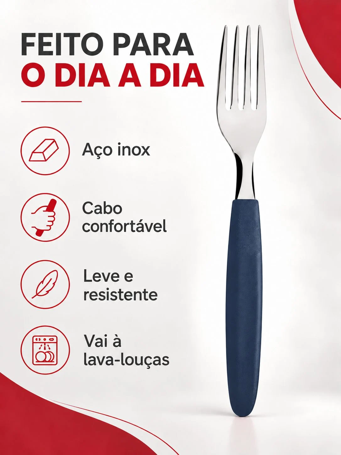Garfo de Mesa Tramontina Ipanema Aço Inox Azul - Imagem 3